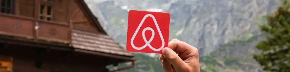 Minsk, Belarus - Travel around the world with Airbnb. Logo Airbnb. Home concept. Big house.